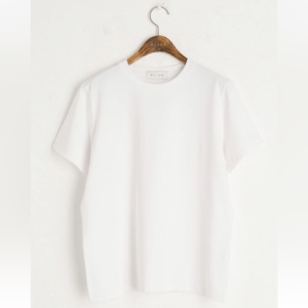 OLIVE Women’s Flexi Tee White One Size Short Sleeve T Shirt